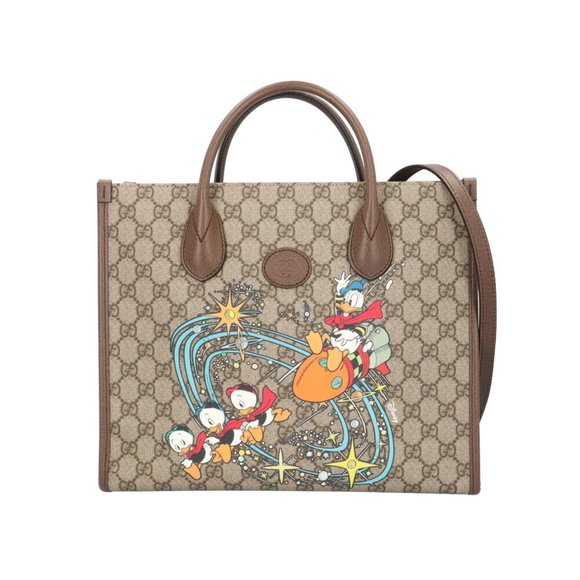 Gucci Disney collaboration GG Supreme shoulder bag canvas 648134 beige women'... - Picture 1 of 6